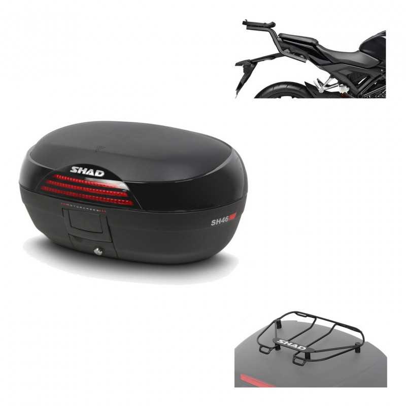 SHAD Baul trasero + herraje montaje parrilla portabultos superior SH46 SH 46 NEW MODEL KIT-184625