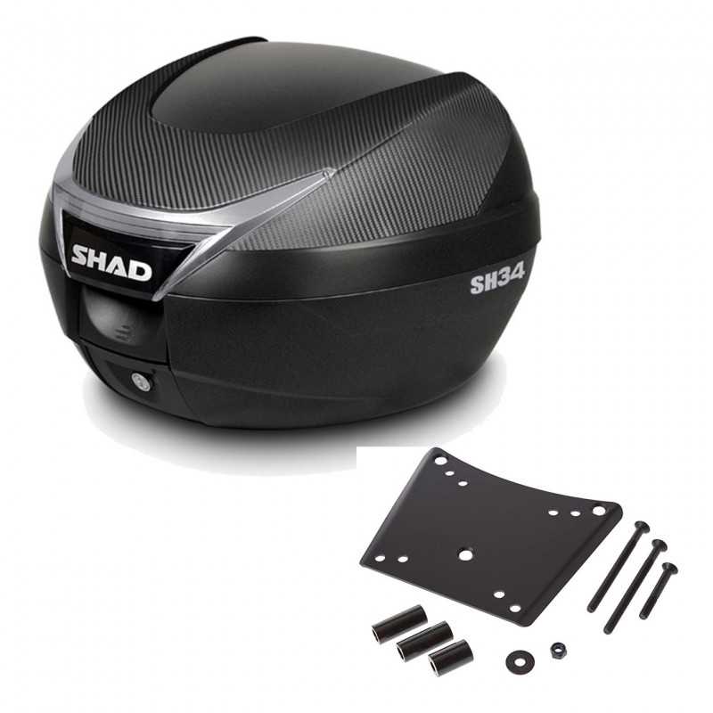 SHAD Baul trasero + herraje montaje SH34 CARBON LOOK KIT-184828
