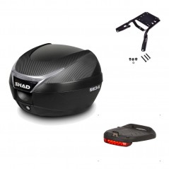 SHAD Baul trasero + herraje montaje luz de freno SH34 CARBON LOOK KIT-184877