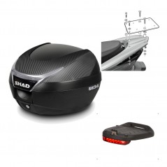 SHAD Baul trasero + herraje montaje luz de freno SH34 CARBON LOOK KIT-184777
