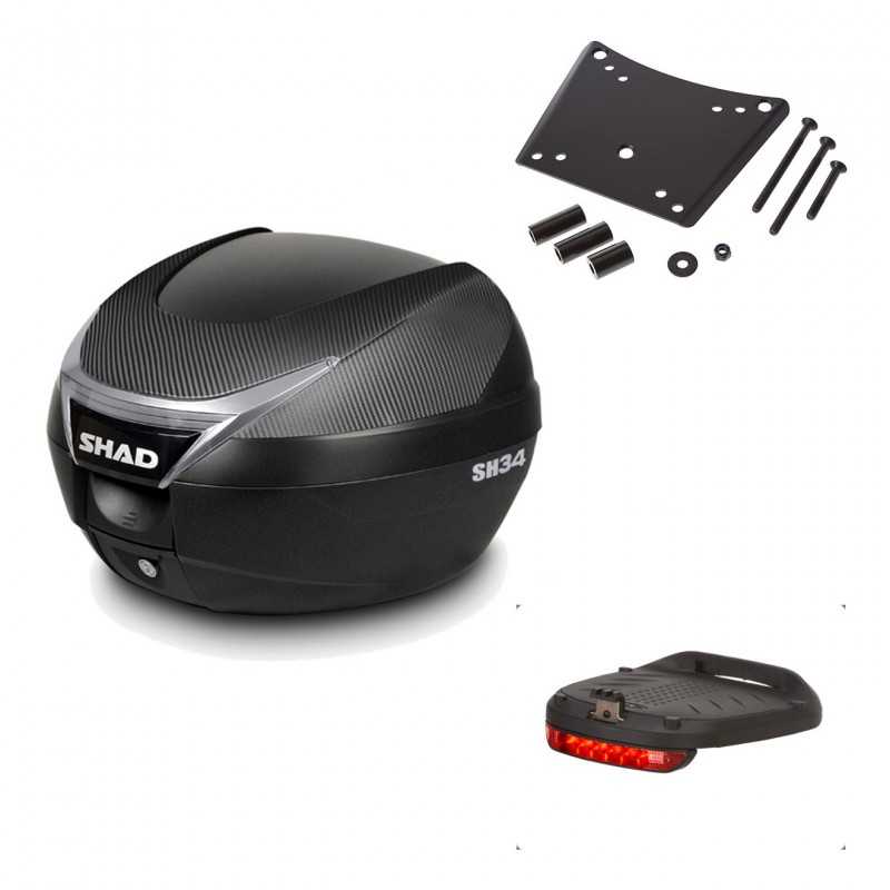 Back trunk + top small fitting + brake light  SH34 CARBON LOOK