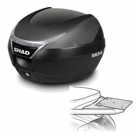 SHAD Baul trasero + herraje montaje SH34 CARBON LOOK KIT-184928