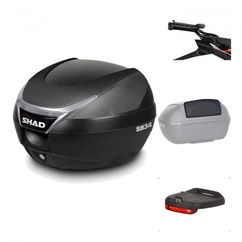 Rear trunk + mounting hardware + accessories  SH34 CARBON LOOK