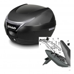 SHAD Baul trasero + herraje montaje SH34 CARBON LOOK KIT-184732