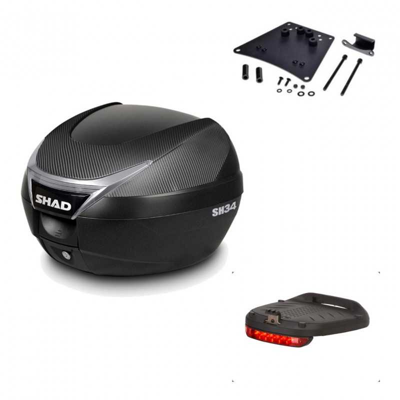 Back trunk + top small fitting + brake light  SH34 CARBON LOOK