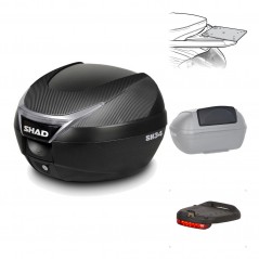 SHAD Baul trasero + herraje montaje accesorios SH34 CARBON LOOK KIT-184931