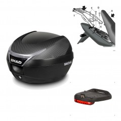 Back trunk + top small fitting + brake light  SH34 CARBON LOOK