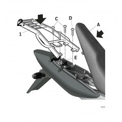 Back trunk + top small fitting + passenger support  SH34 CARBON LOOK