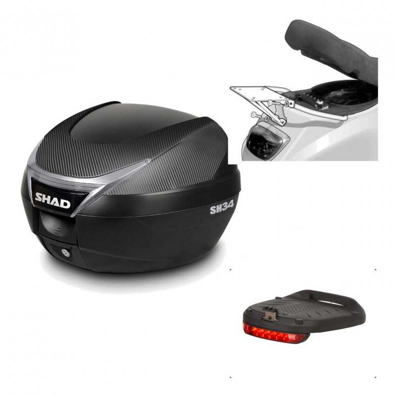 Back trunk + top small fitting + brake light  SH34 CARBON LOOK