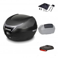 SHAD Baul trasero + herraje montaje accesorios SH34 CARBON LOOK KIT-184835