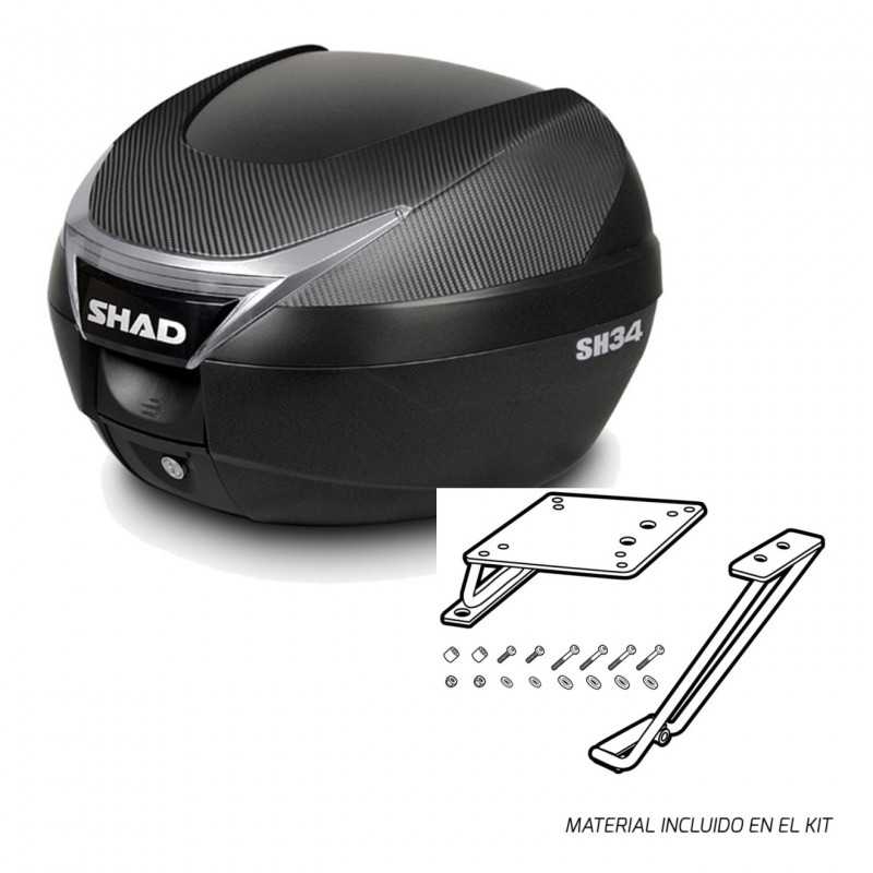 SHAD Baul trasero + herraje montaje SH34 CARBON LOOK KIT-184984