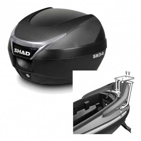 SHAD Baul trasero + herraje montaje SH34 CARBON LOOK KIT-184884