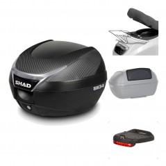 SHAD Baul trasero + herraje montaje accesorios SH34 CARBON LOOK KIT-184935
