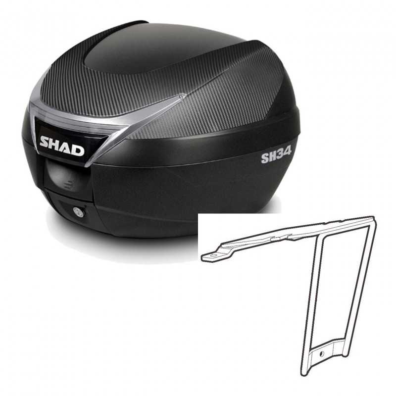 SHAD Baul trasero + herraje montaje SH34 CARBON LOOK KIT-184836
