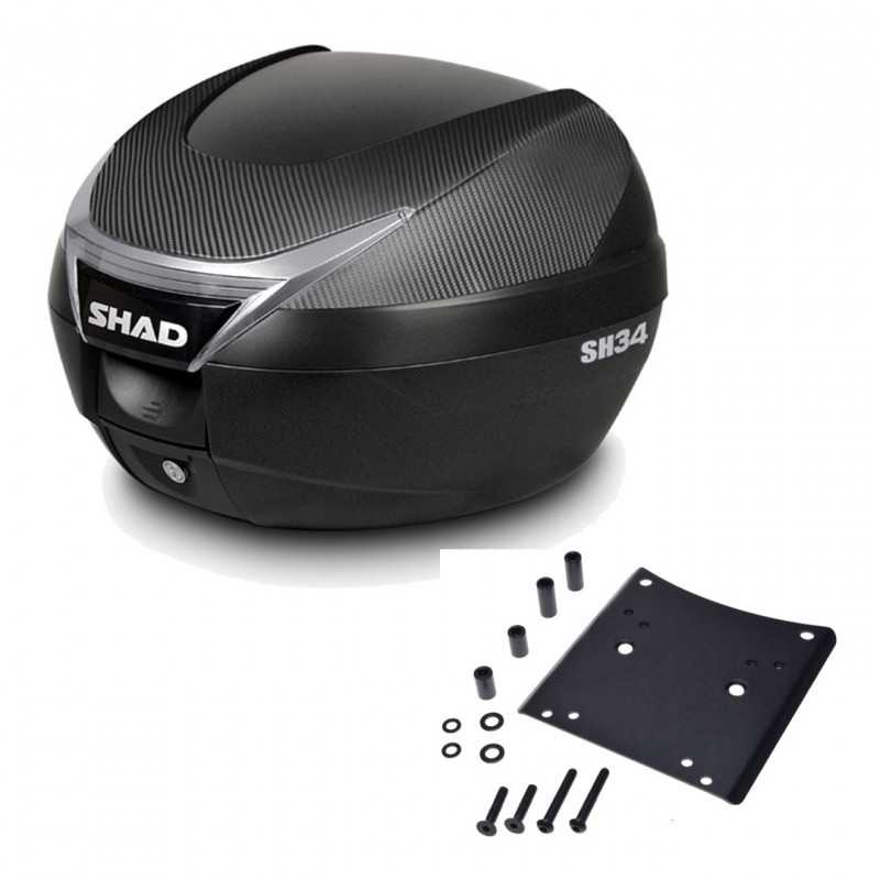 SHAD Baul trasero + herraje montaje SH34 CARBON LOOK KIT-185084