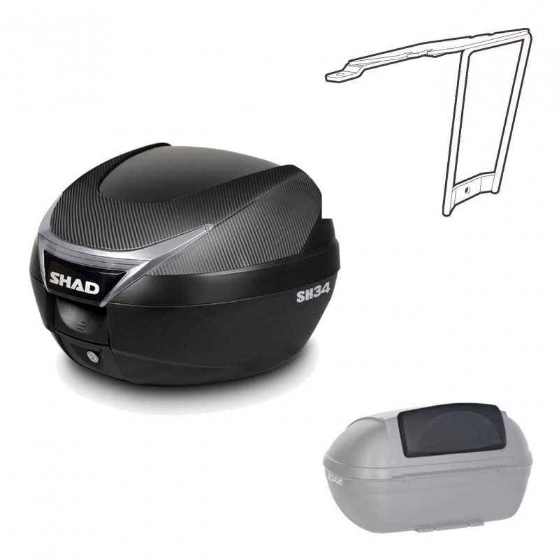 Back trunk + top small fitting + passenger support  SH34 CARBON LOOK