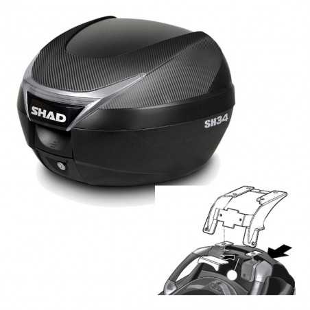 SHAD Baul trasero + herraje montaje SH34 CARBON LOOK KIT-184936