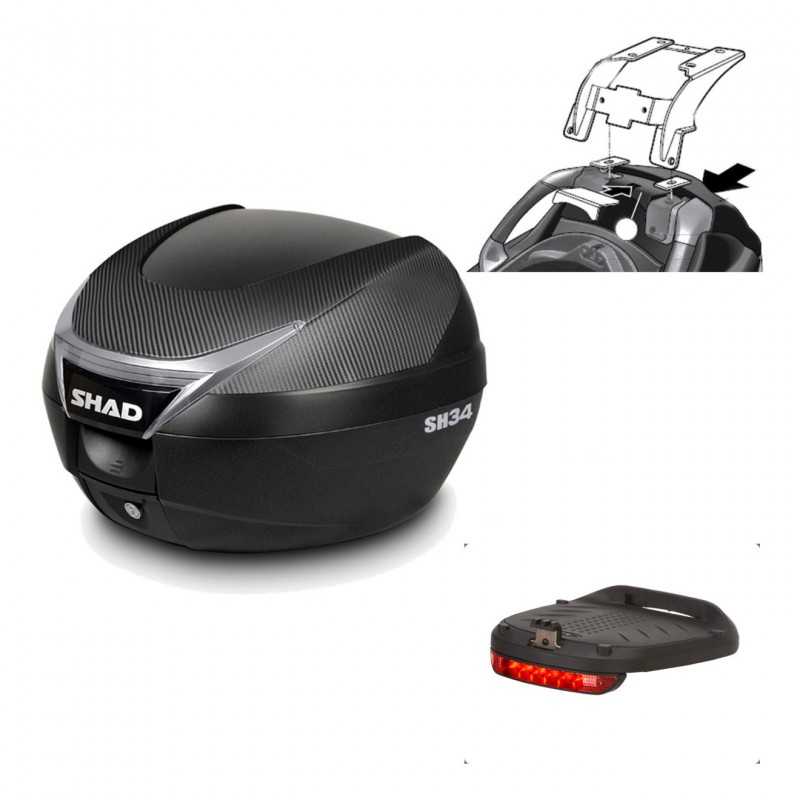 Back trunk + top small fitting + brake light  SH34 CARBON LOOK