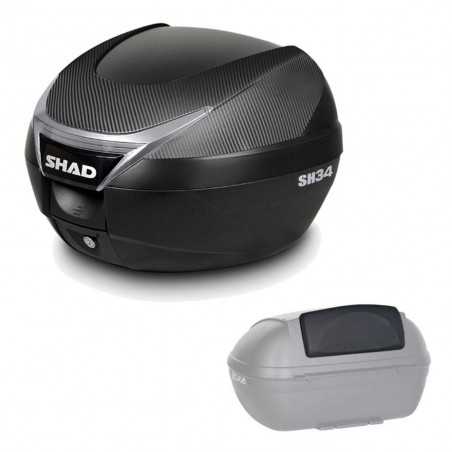 SHAD Baul trasero + respaldo de pasajero SH34 CARBON LOOK KIT-184682