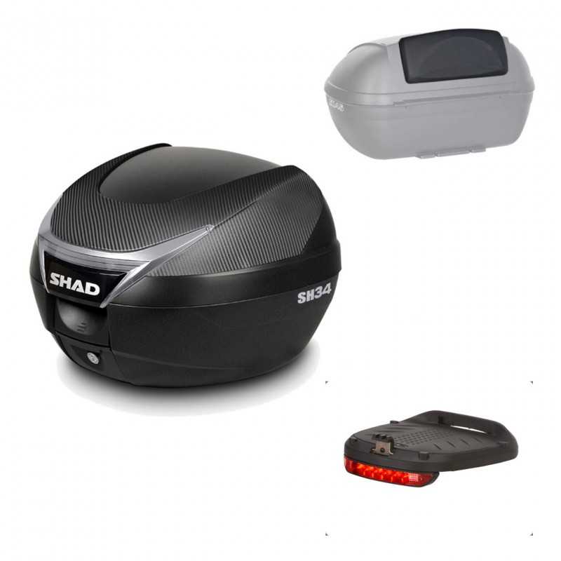 SHAD Baul trasero + accesorios SH34 CARBON LOOK KIT-184683