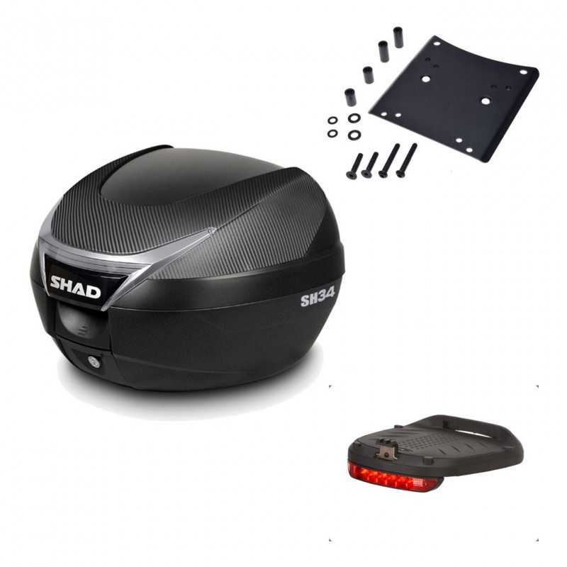 Back trunk + top small fitting + brake light  SH34 CARBON LOOK