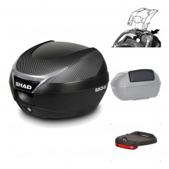 SHAD Baul trasero + herraje montaje accesorios SH34 CARBON LOOK KIT-184939