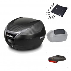 SHAD Baul trasero + herraje montaje accesorios SH34 CARBON LOOK KIT-185087