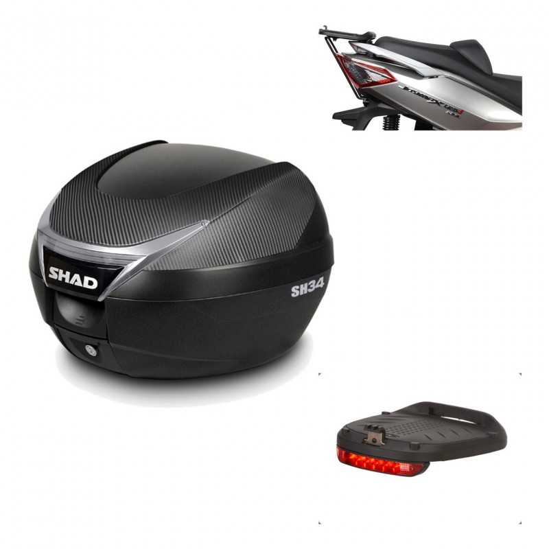 Back trunk + top small fitting + brake light  SH34 CARBON LOOK