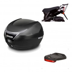 Back trunk + top small fitting + brake light  SH34 CARBON LOOK