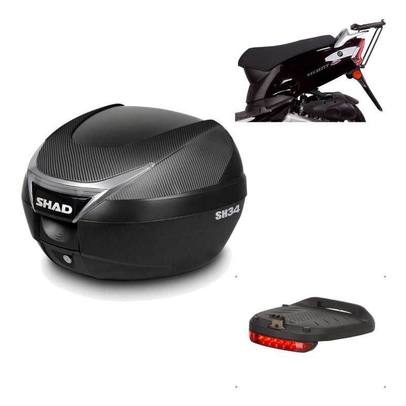 Back trunk + top small fitting + brake light  SH34 CARBON LOOK