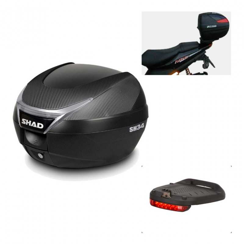 Back trunk + top small fitting + brake light  SH34 CARBON LOOK