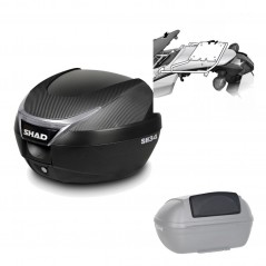 SHAD Baul trasero + herraje montaje respaldo de pasajero SH34 CARBON LOOK KIT-184742