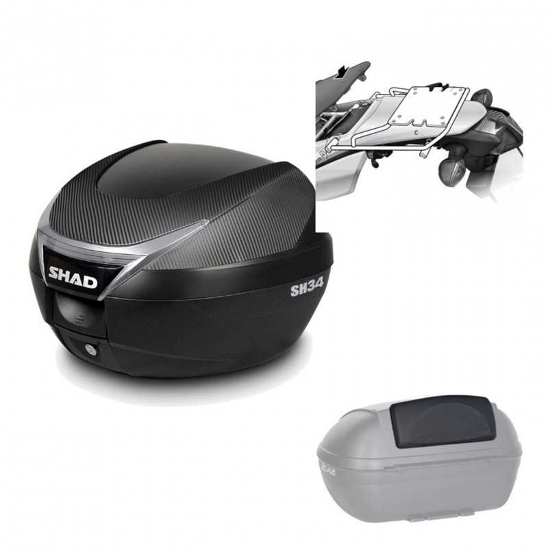 Back trunk + top small fitting + passenger support  SH34 CARBON LOOK