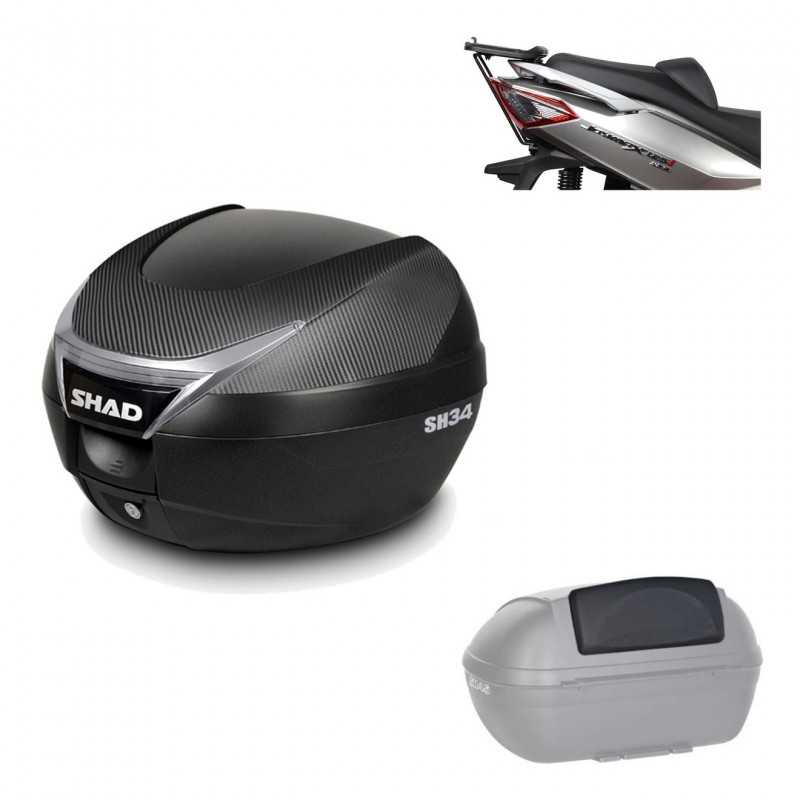 Back trunk + top small fitting + passenger support  SH34 CARBON LOOK