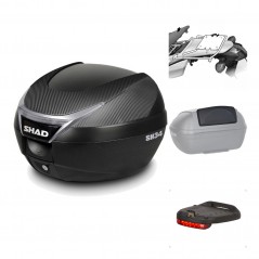 SHAD Baul trasero + herraje montaje accesorios SH34 CARBON LOOK KIT-184743