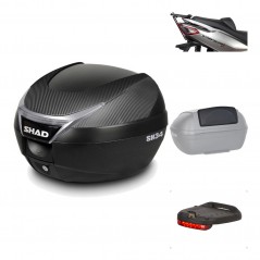 SHAD Baul trasero + herraje montaje accesorios SH34 CARBON LOOK KIT-184891