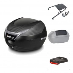 SHAD Baul trasero + herraje montaje accesorios SH34 CARBON LOOK KIT-184747