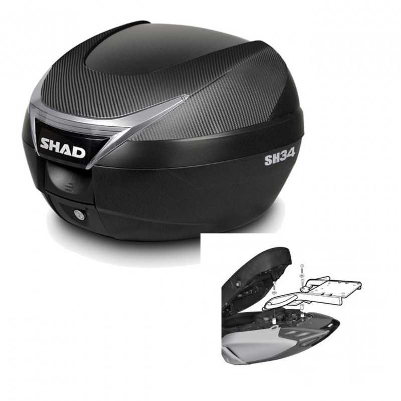 SHAD Baul trasero + herraje montaje SH34 CARBON LOOK KIT-184948