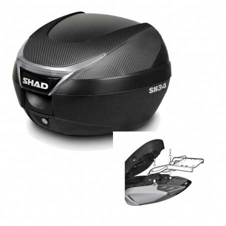SHAD Baul trasero + herraje montaje SH34 CARBON LOOK KIT-184948