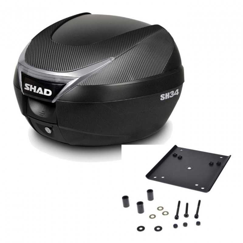 SHAD Baul trasero + herraje montaje SH34 CARBON LOOK KIT-185096