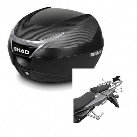 SHAD Baul trasero + herraje montaje SH34 CARBON LOOK KIT-184696