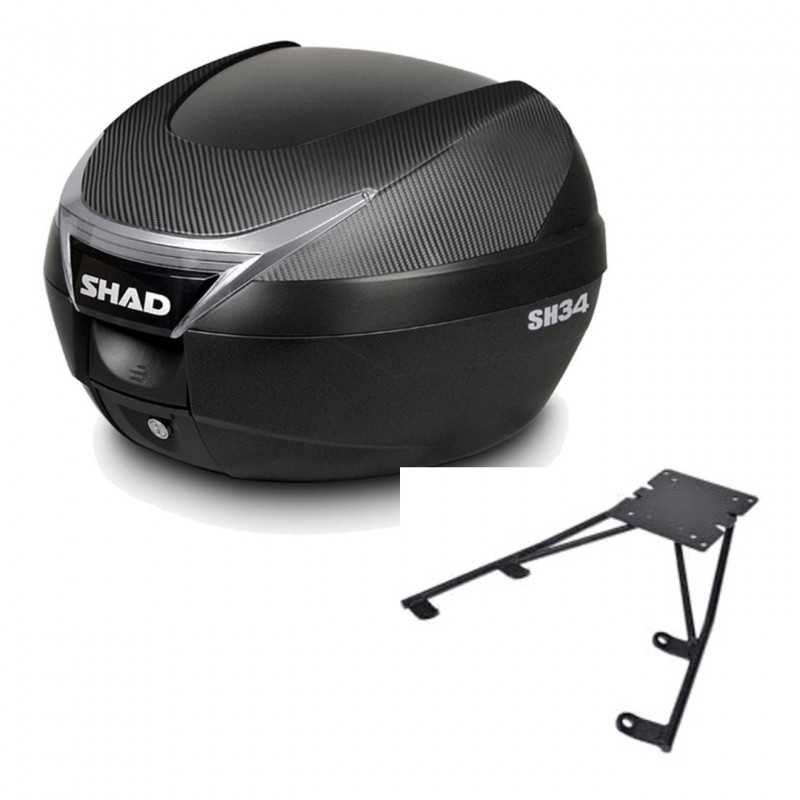 SHAD Baul trasero + herraje montaje SH34 CARBON LOOK KIT-185000