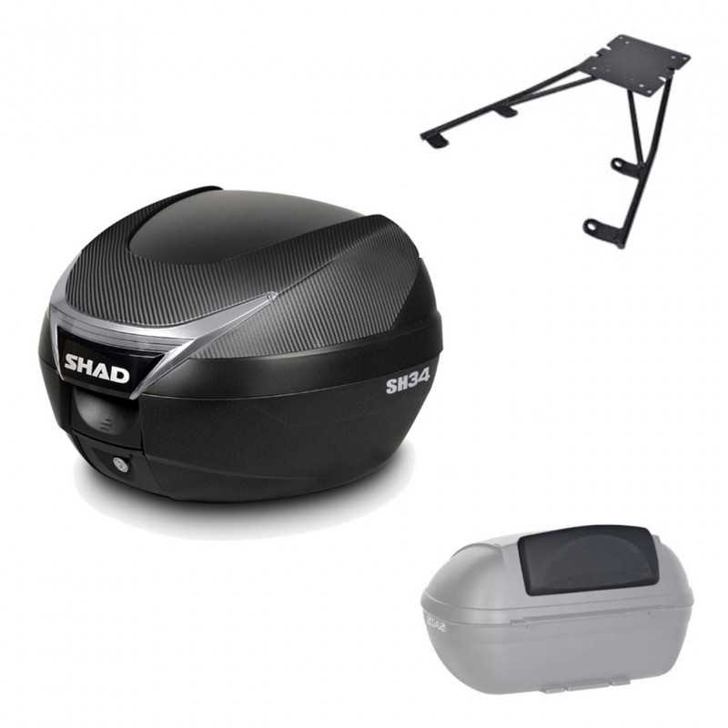 Back trunk + top small fitting + passenger support  SH34 CARBON LOOK