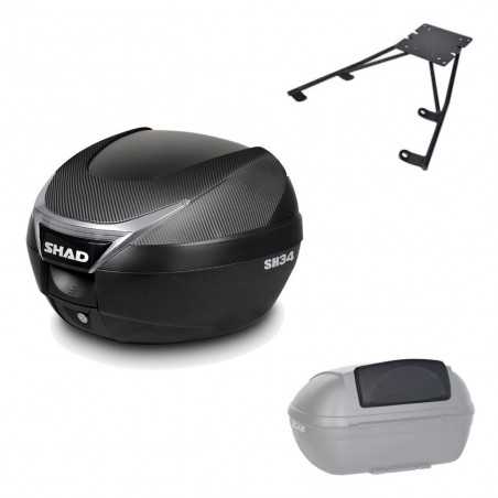 Back trunk + top small fitting + passenger support SH34 CARBON LOOK