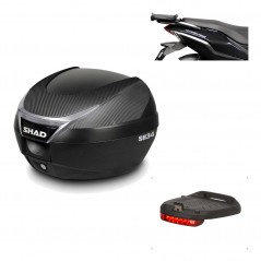 SHAD Baul trasero + herraje montaje luz de freno SH34 CARBON LOOK KIT-185053