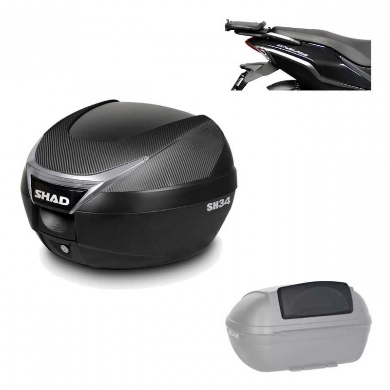 Back trunk + top small fitting + passenger support  SH34 CARBON LOOK