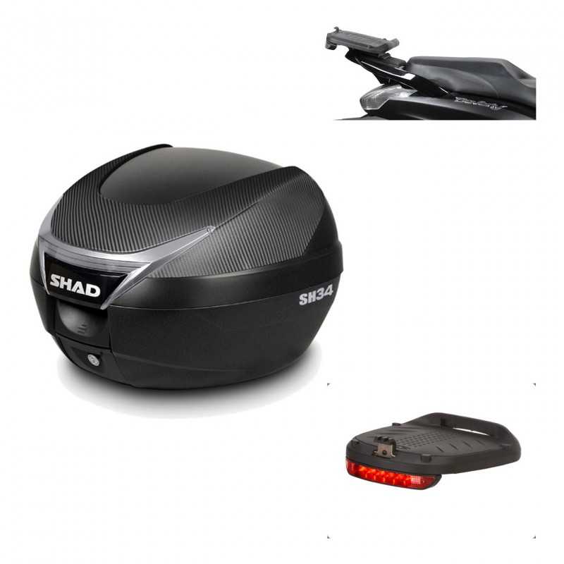 Back trunk + top small fitting + brake light  SH34 CARBON LOOK