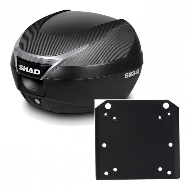SHAD Baul trasero + herraje montaje SH34 CARBON LOOK KIT-185100