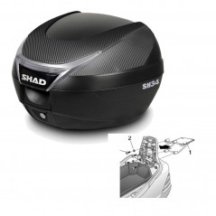 SHAD Baul trasero + herraje montaje SH34 CARBON LOOK KIT-184904