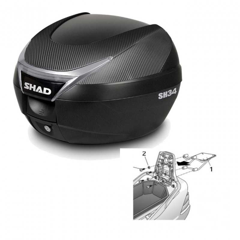 SHAD Baul trasero + herraje montaje SH34 CARBON LOOK KIT-184904